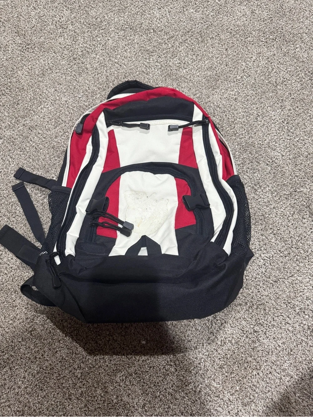 Versatile Red, White & Black Everyday Backpack
